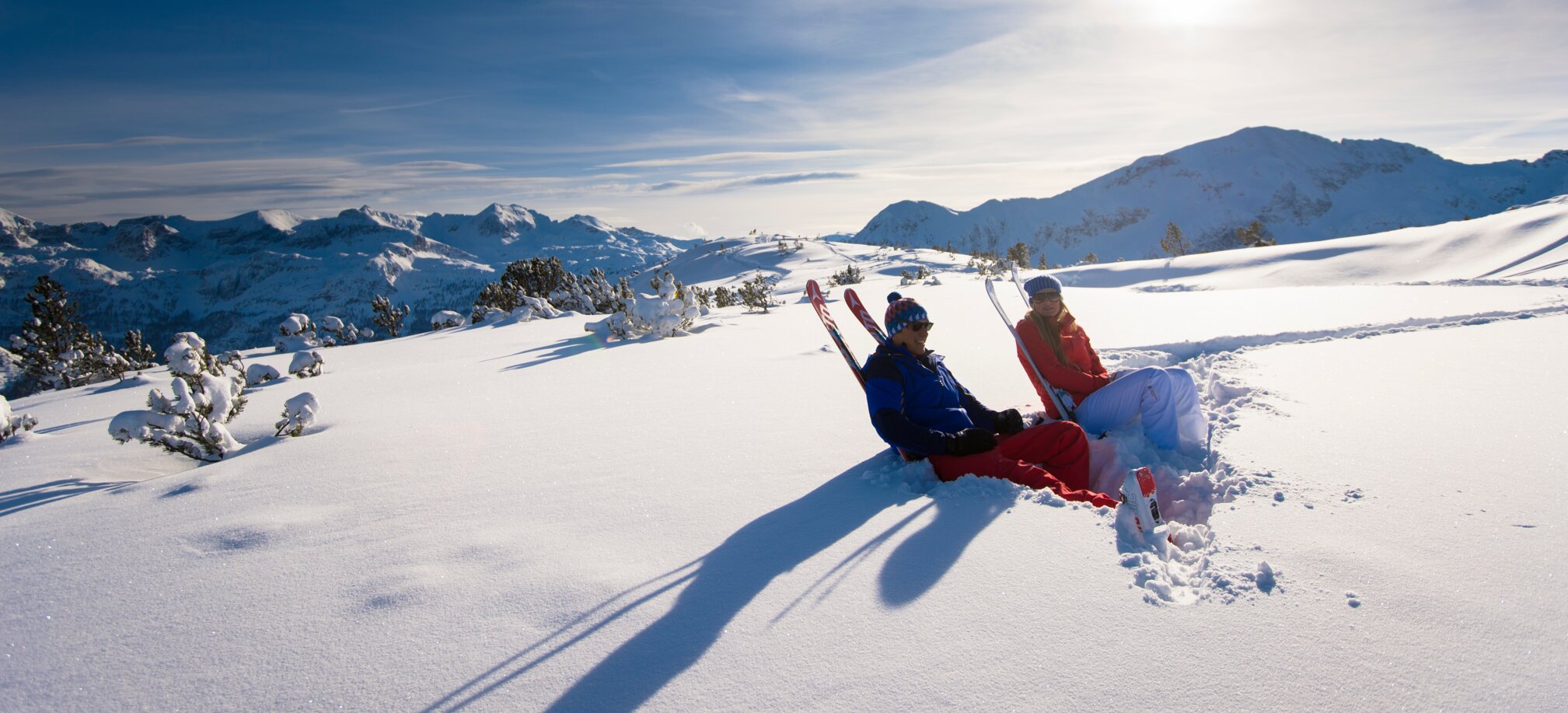 Enjoying the sun during sunshine skiing in Ski amadé