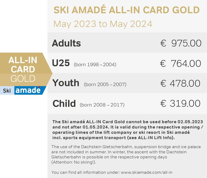 Summer & yearround tickets in the mountains Ski amadé ALLIN Card